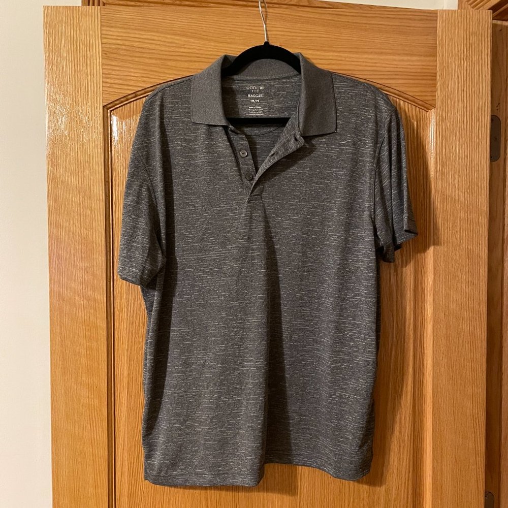 Soft, wrinkle proof, grey mens polo, Size M